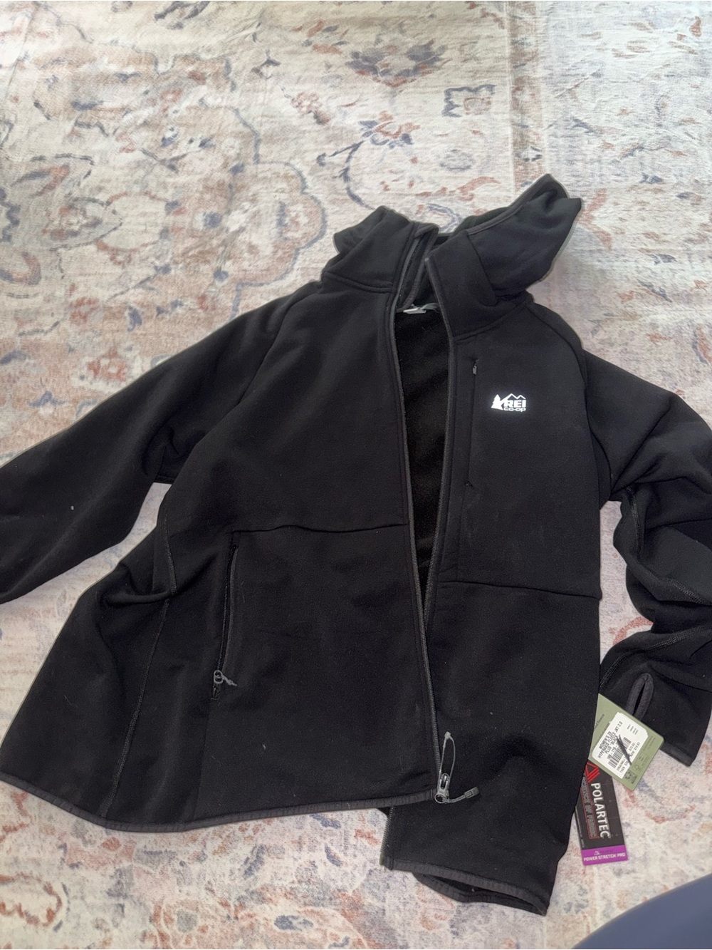 REI Black Women’s 2X Full-Zip Fleece Hoodie
